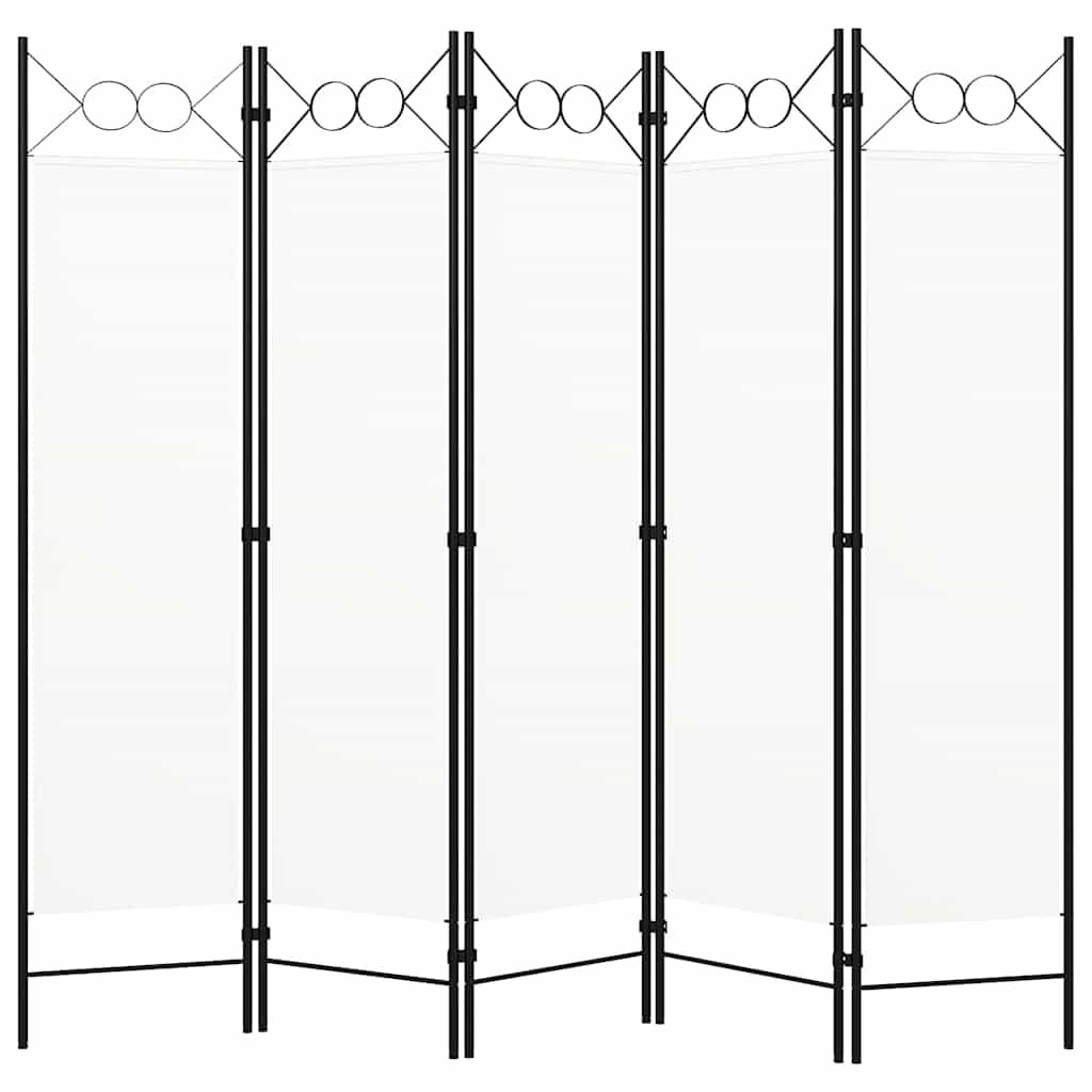 Biombo divisor de 5 paneles gris antracita 250x180 cm