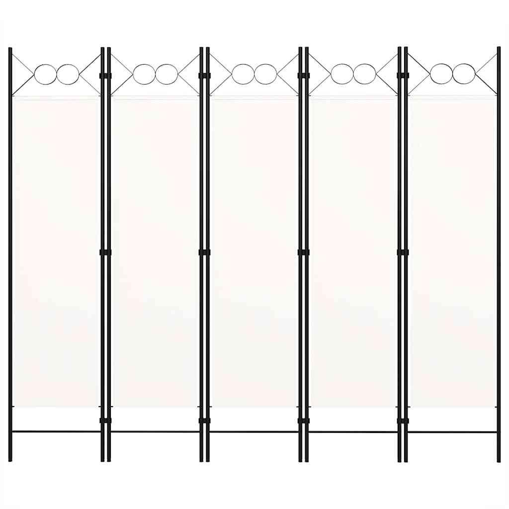 Biombo divisor de 5 paneles gris antracita 250x180 cm