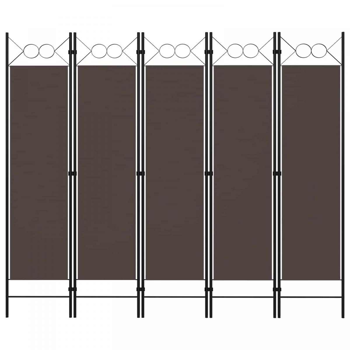Biombo divisor de 5 paneles gris antracita 250x180 cm