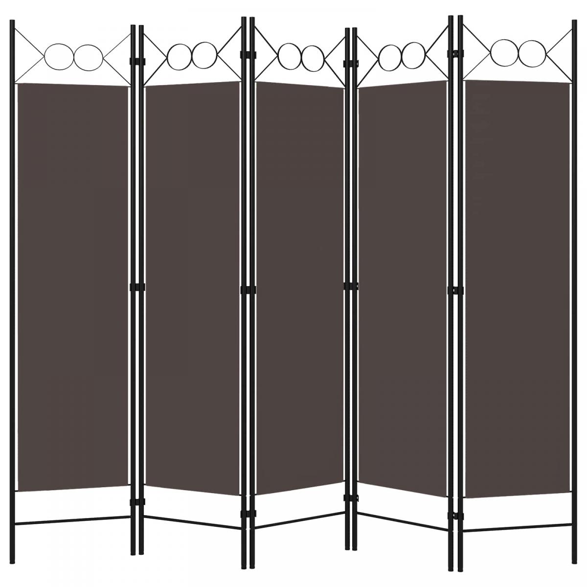 Biombo divisor de 5 paneles gris antracita 250x180 cm