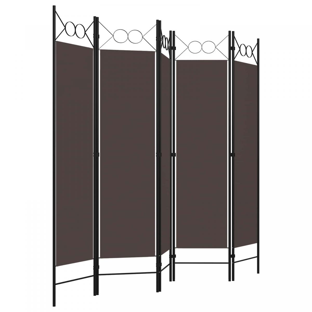Biombo divisor de 5 paneles gris antracita 250x180 cm