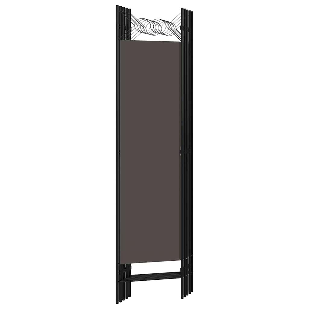Biombo divisor de 5 paneles gris antracita 200x180 cm