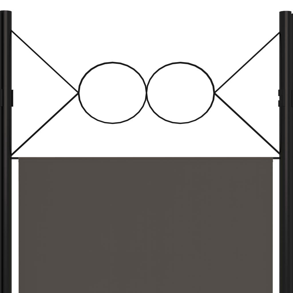 Biombo divisor de 5 paneles gris antracita 200x180 cm