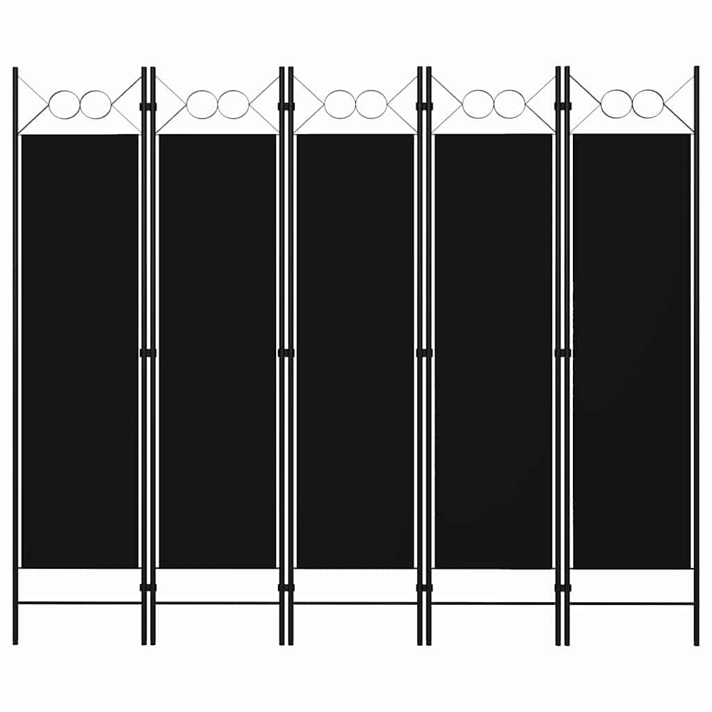 Biombo divisor de 5 paneles gris antracita 200x180 cm