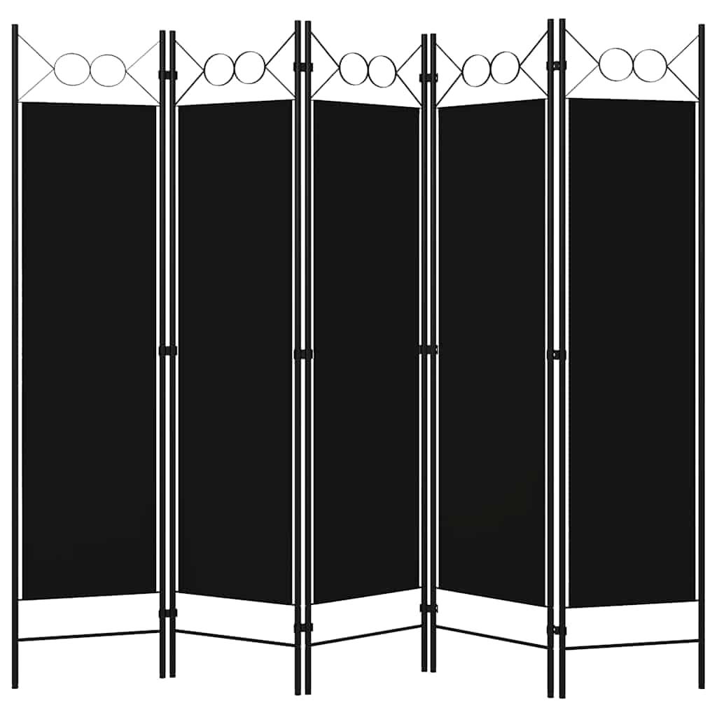 Biombo divisor de 5 paneles gris antracita 200x180 cm