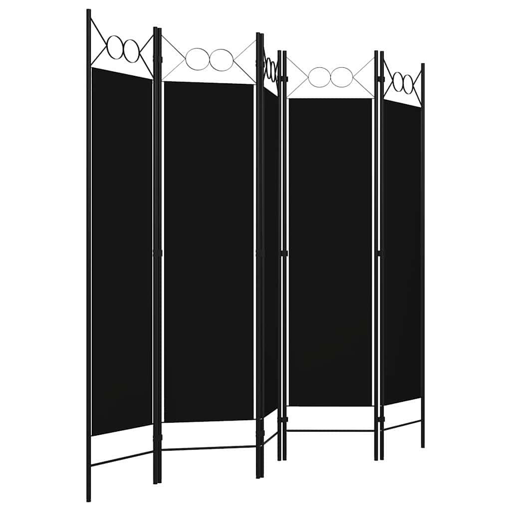 Biombo divisor de 5 paneles gris antracita 200x180 cm