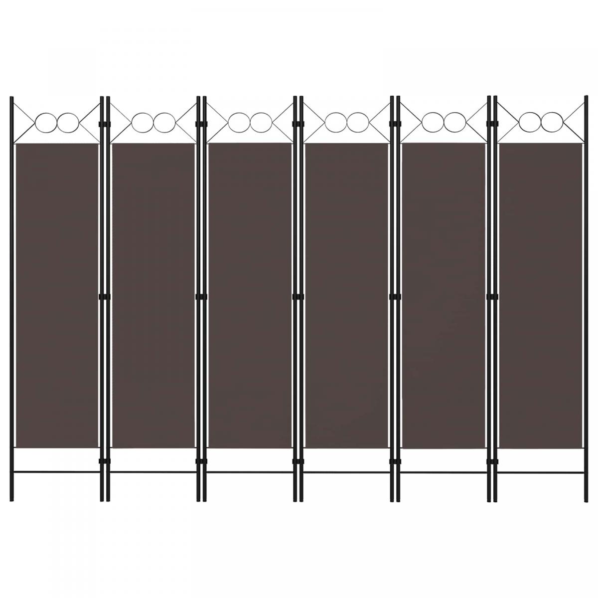 Biombo divisor de 6 paneles gris antracita 240x180 cm