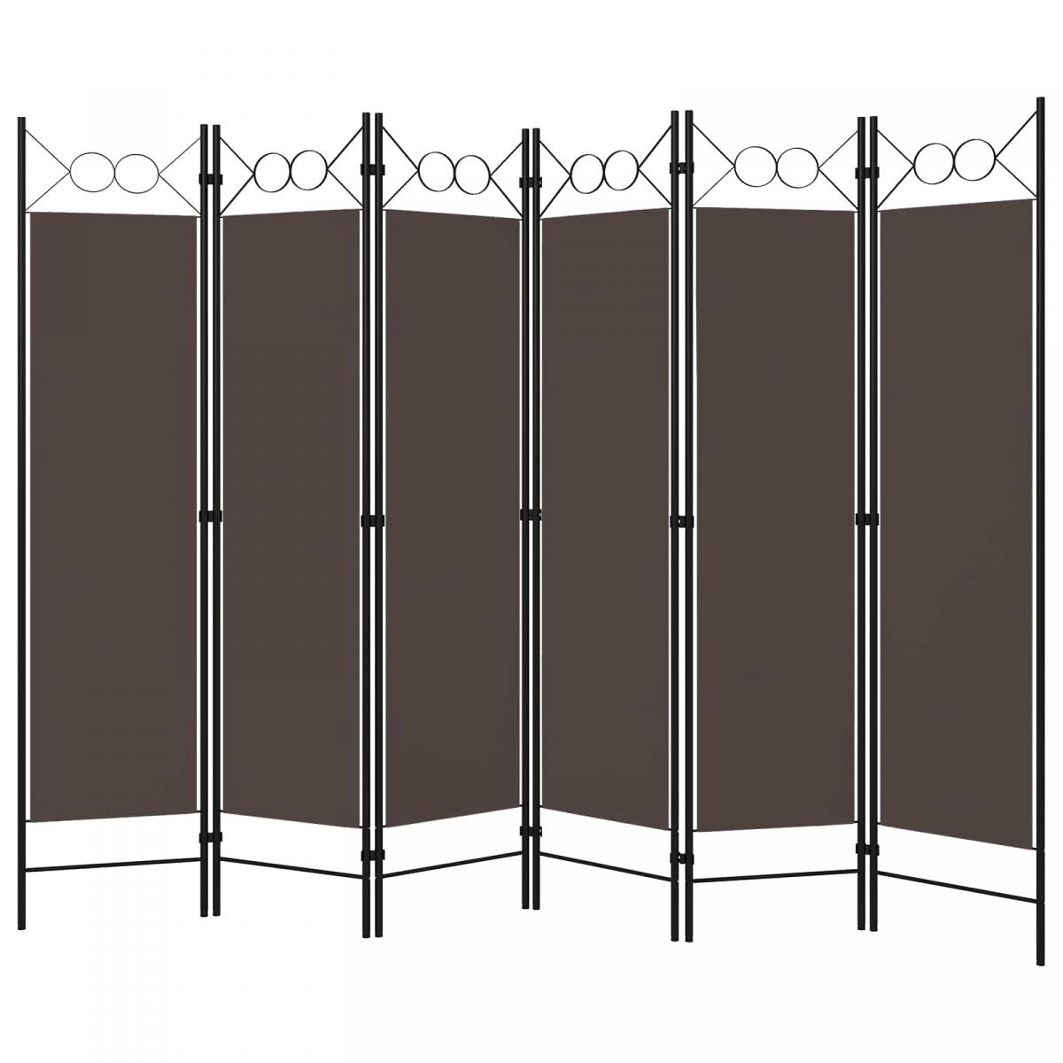 Biombo divisor de 6 paneles gris antracita 240x180 cm