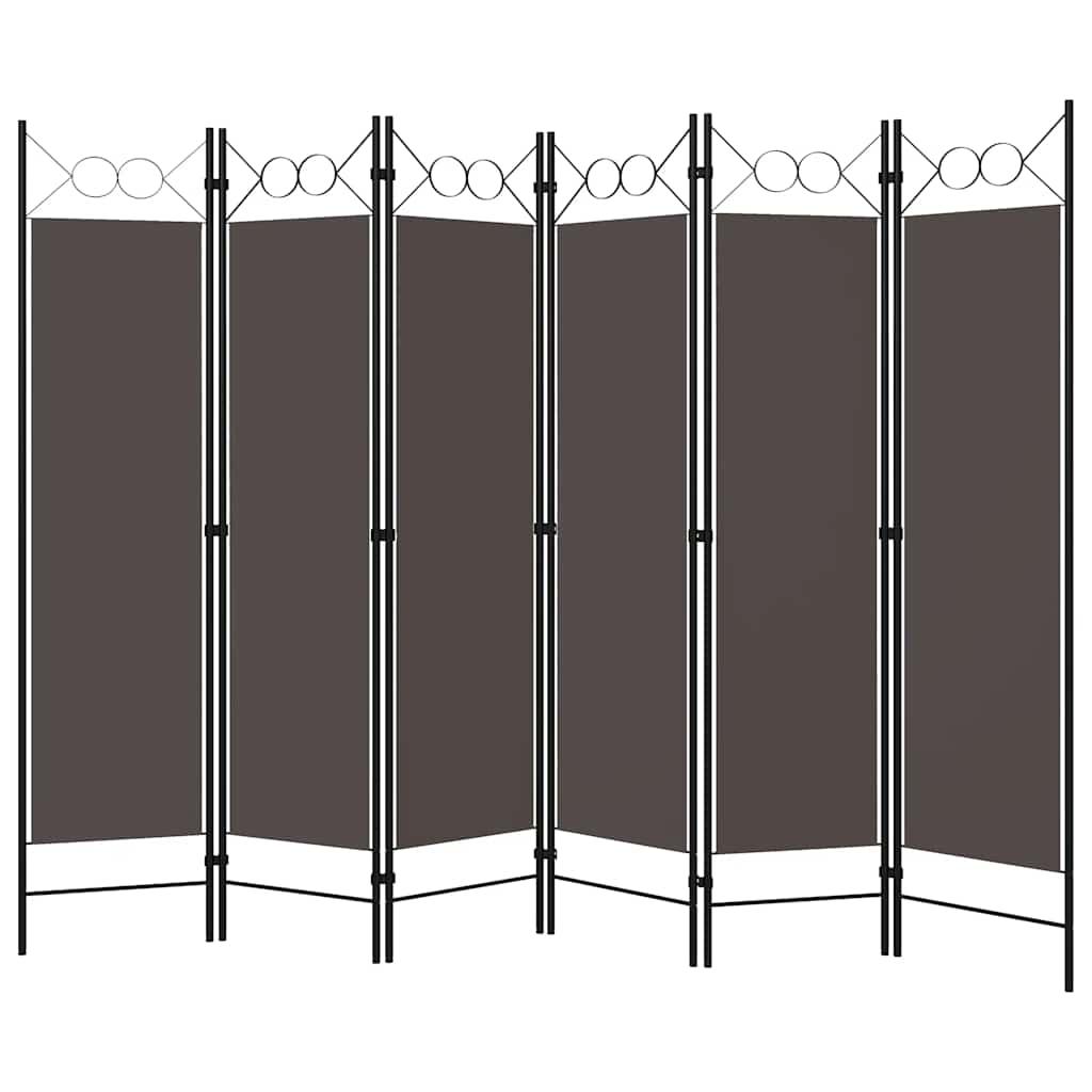 Biombo divisor de 6 paneles gris antracita 240x180 cm