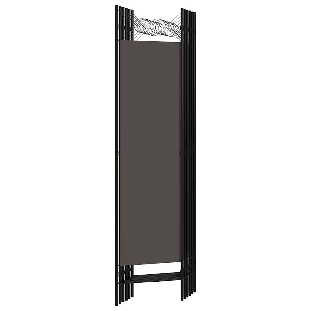 Biombo divisor de 6 paneles gris antracita 240x180 cm