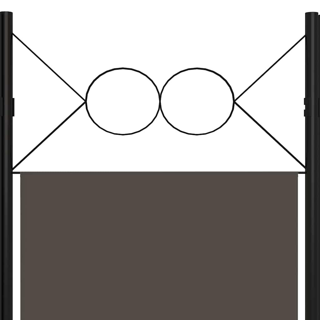 Biombo divisor de 6 paneles gris antracita 240x180 cm