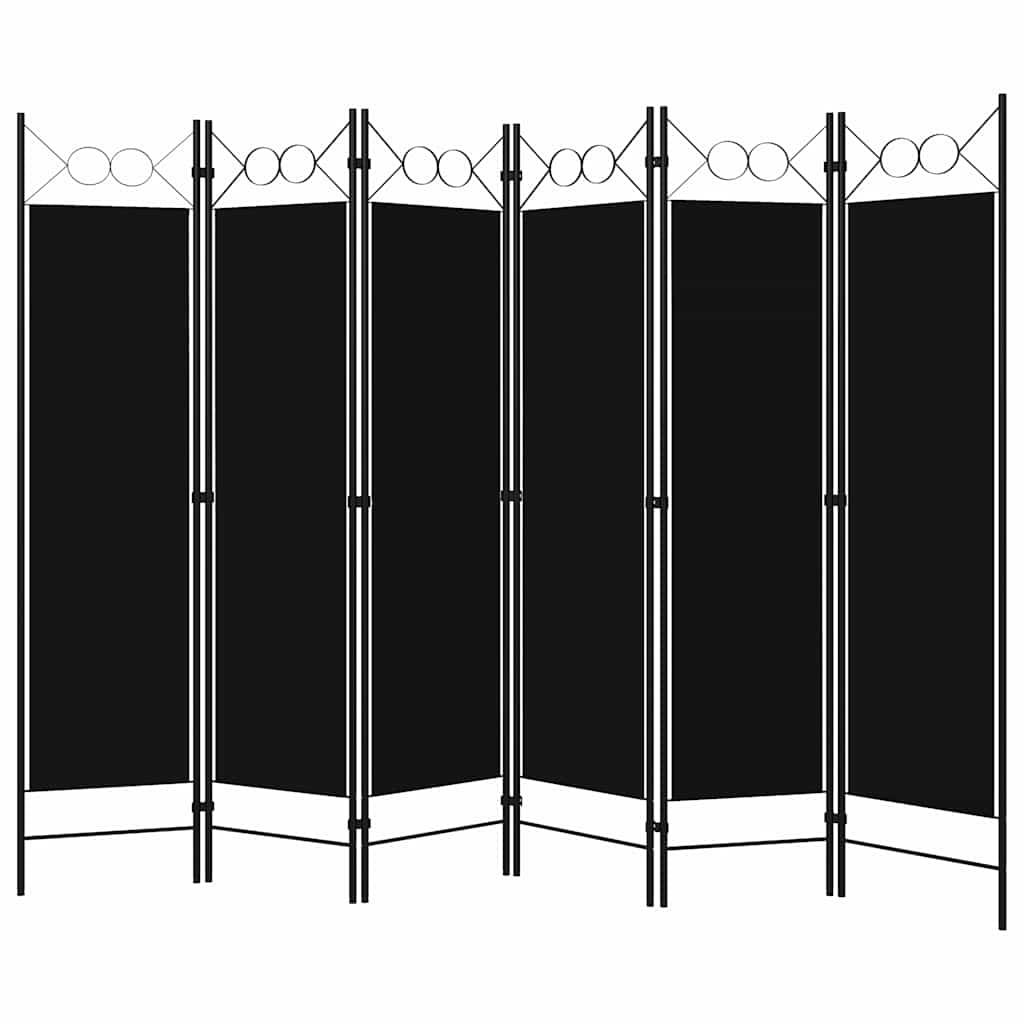 Biombo divisor de 6 paneles gris antracita 240x180 cm