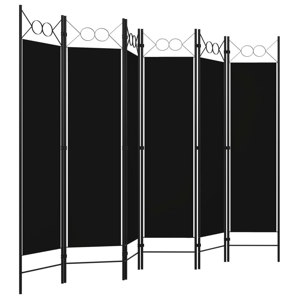 Biombo divisor de 6 paneles gris antracita 240x180 cm