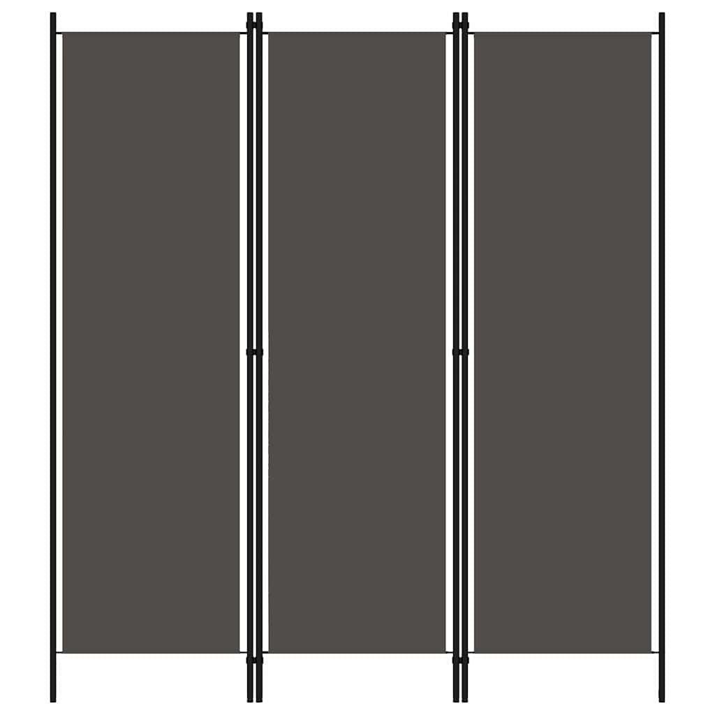 Biombo divisor de 3 paneles gris antracita 120x180 cm
