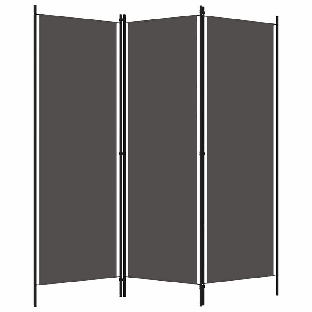 Biombo divisor de 3 paneles gris antracita 120x180 cm