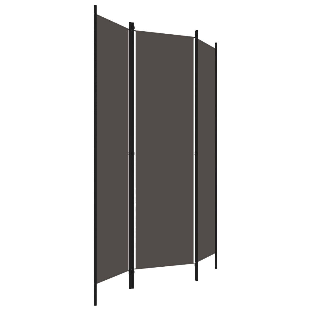 Biombo divisor de 3 paneles gris antracita 120x180 cm