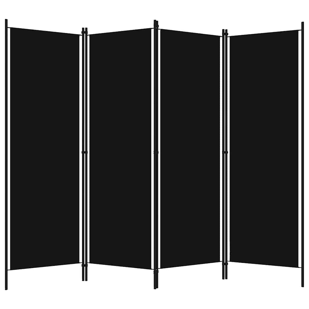 Biombo divisor de 4 paneles gris antracita 160x180 cm