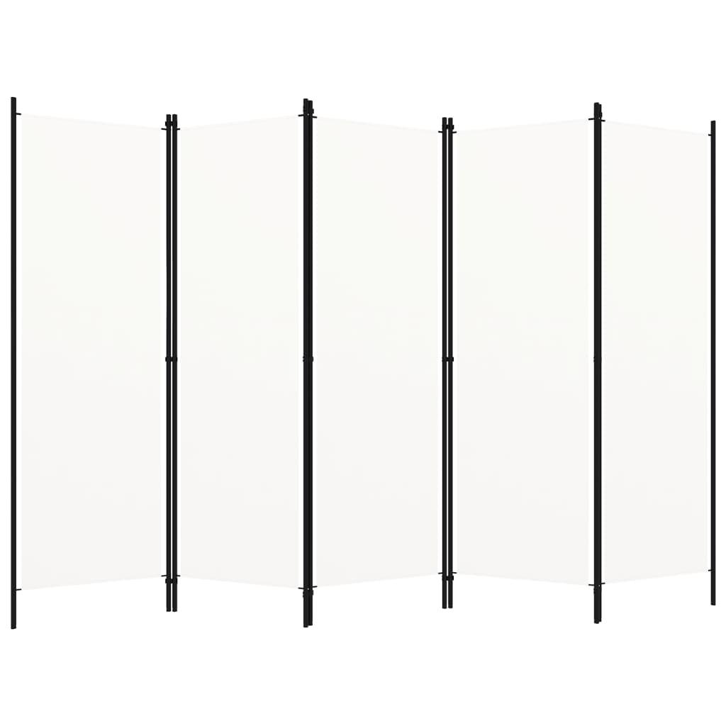 Biombo divisor de 5 paneles gris antracita 250x180 cm