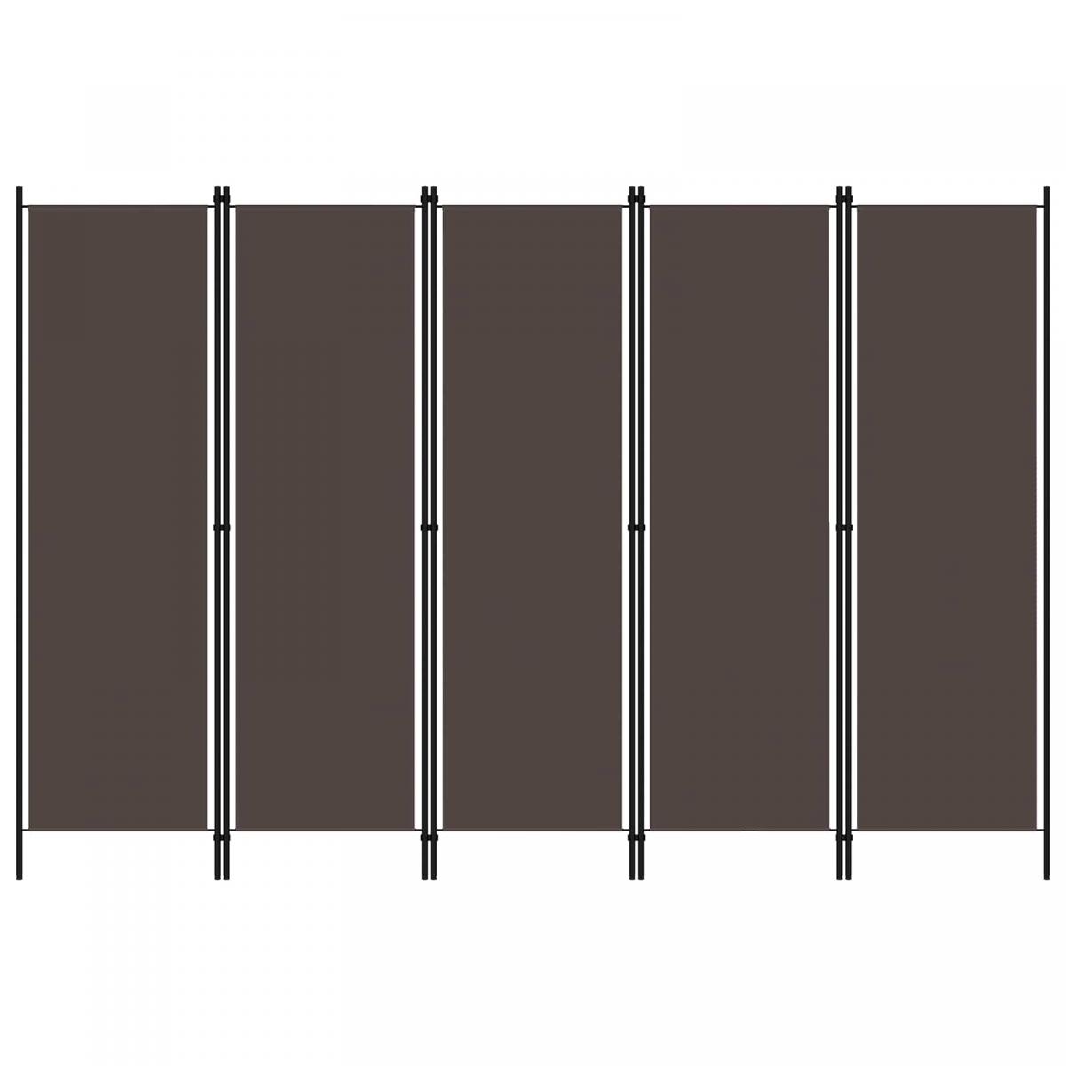 Biombo divisor de 5 paneles gris antracita 250x180 cm