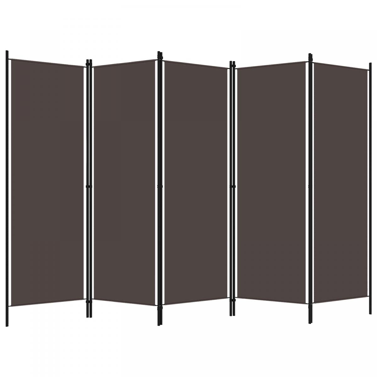 Biombo divisor de 5 paneles gris antracita 250x180 cm