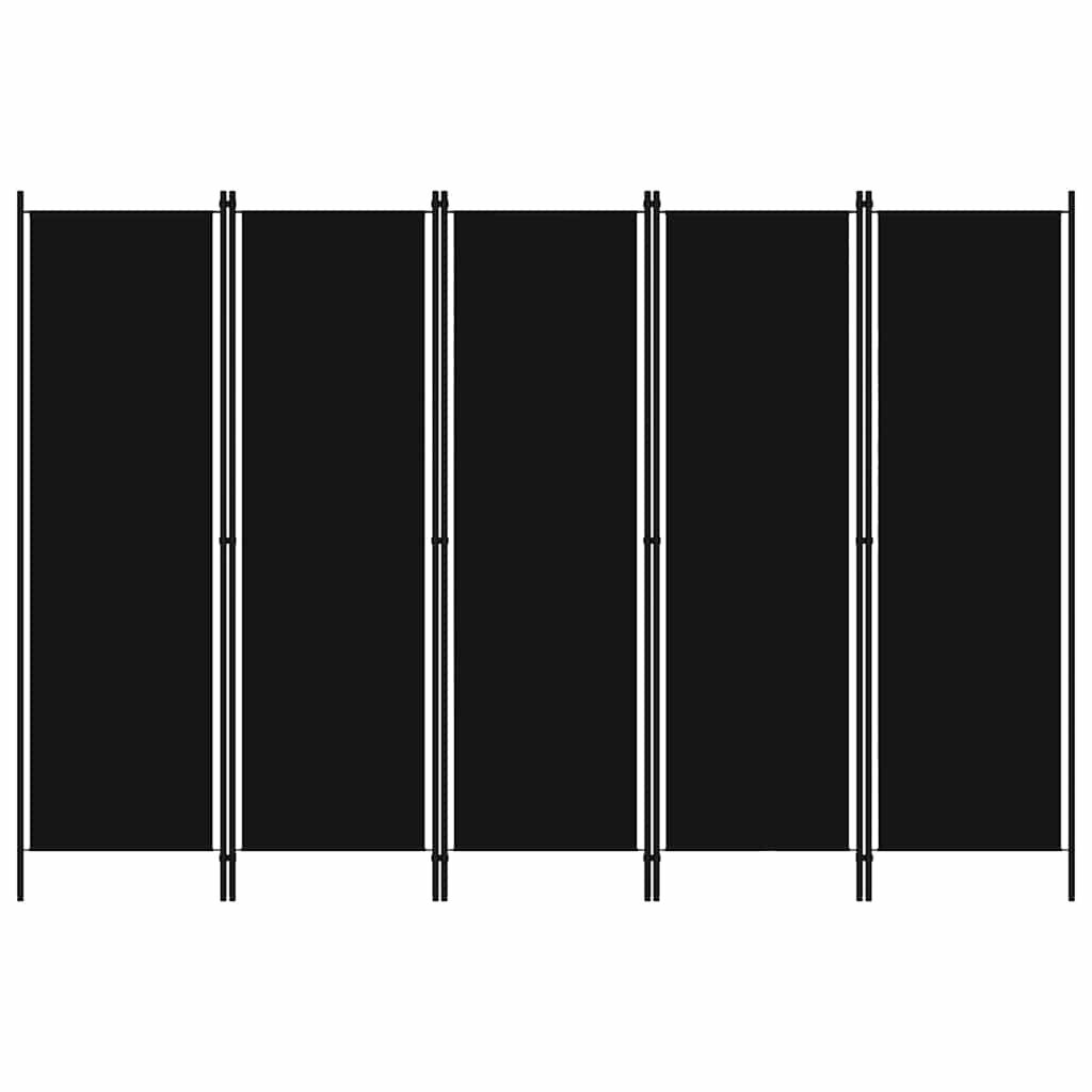 Biombo divisor de 5 paneles gris antracita 200x180 cm