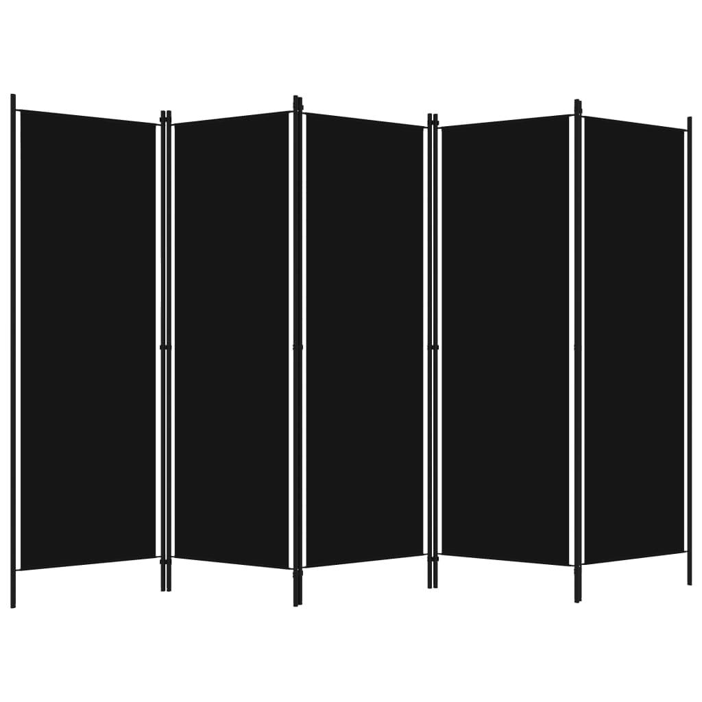 Biombo divisor de 5 paneles gris antracita 200x180 cm