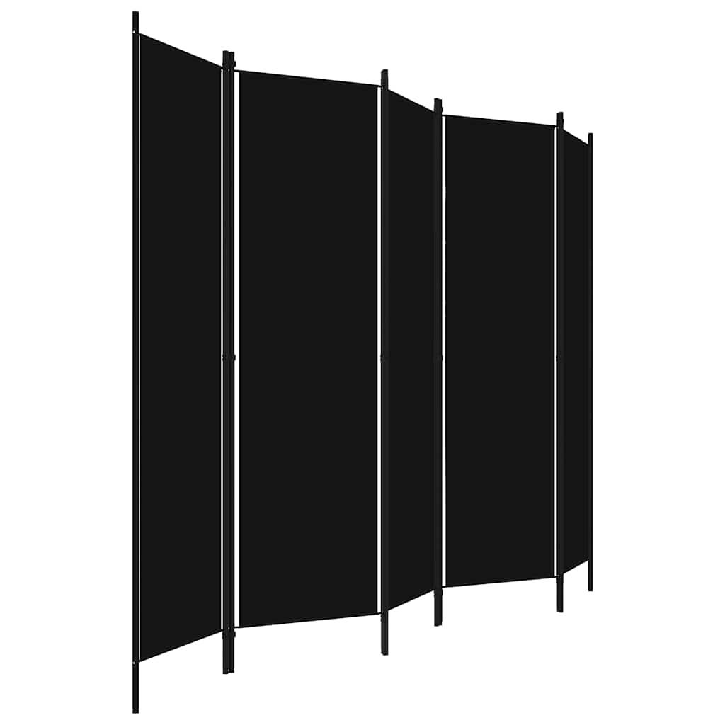 Biombo divisor de 5 paneles gris antracita 200x180 cm