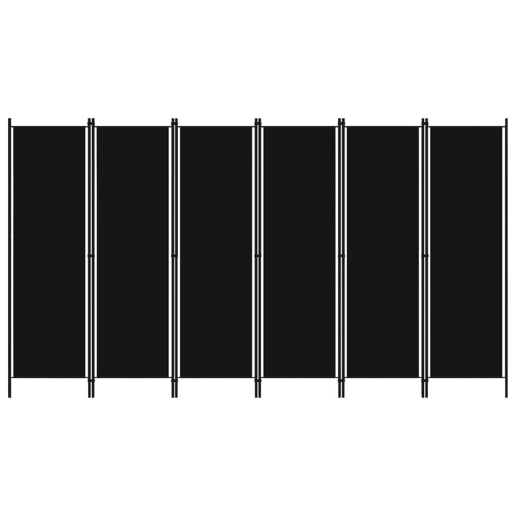 Biombo divisor de 6 paneles gris antracita 240x180 cm
