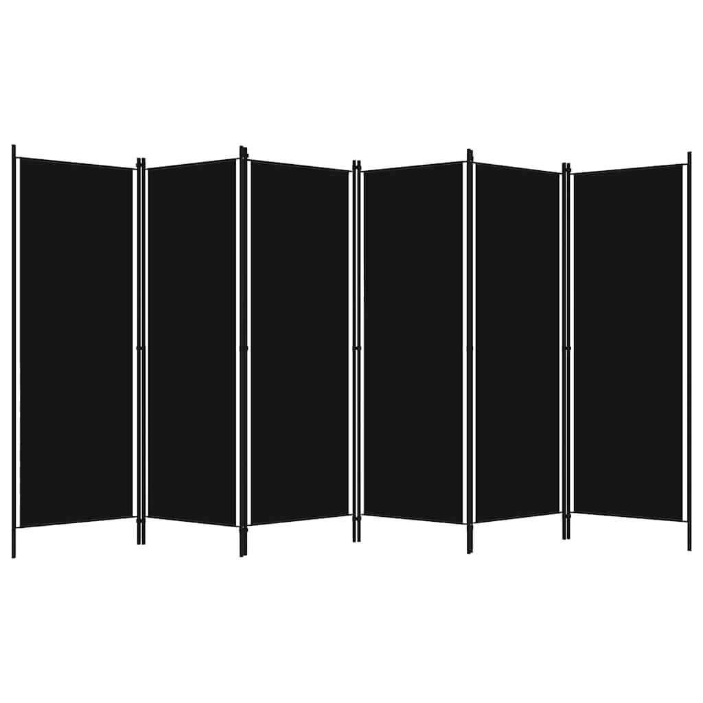 Biombo divisor de 6 paneles gris antracita 240x180 cm