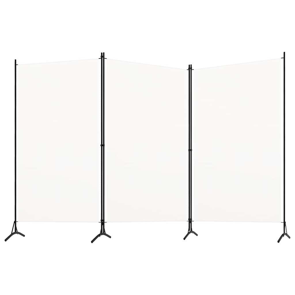 Biombo divisor de 3 paneles de tela gris antracita 120x220 cm