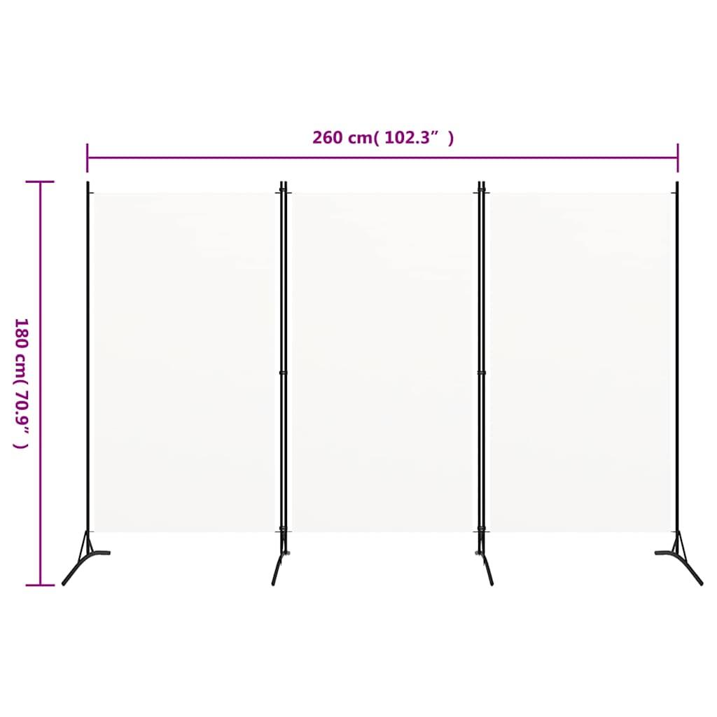 Biombo divisor de 3 paneles de tela gris antracita 120x220 cm