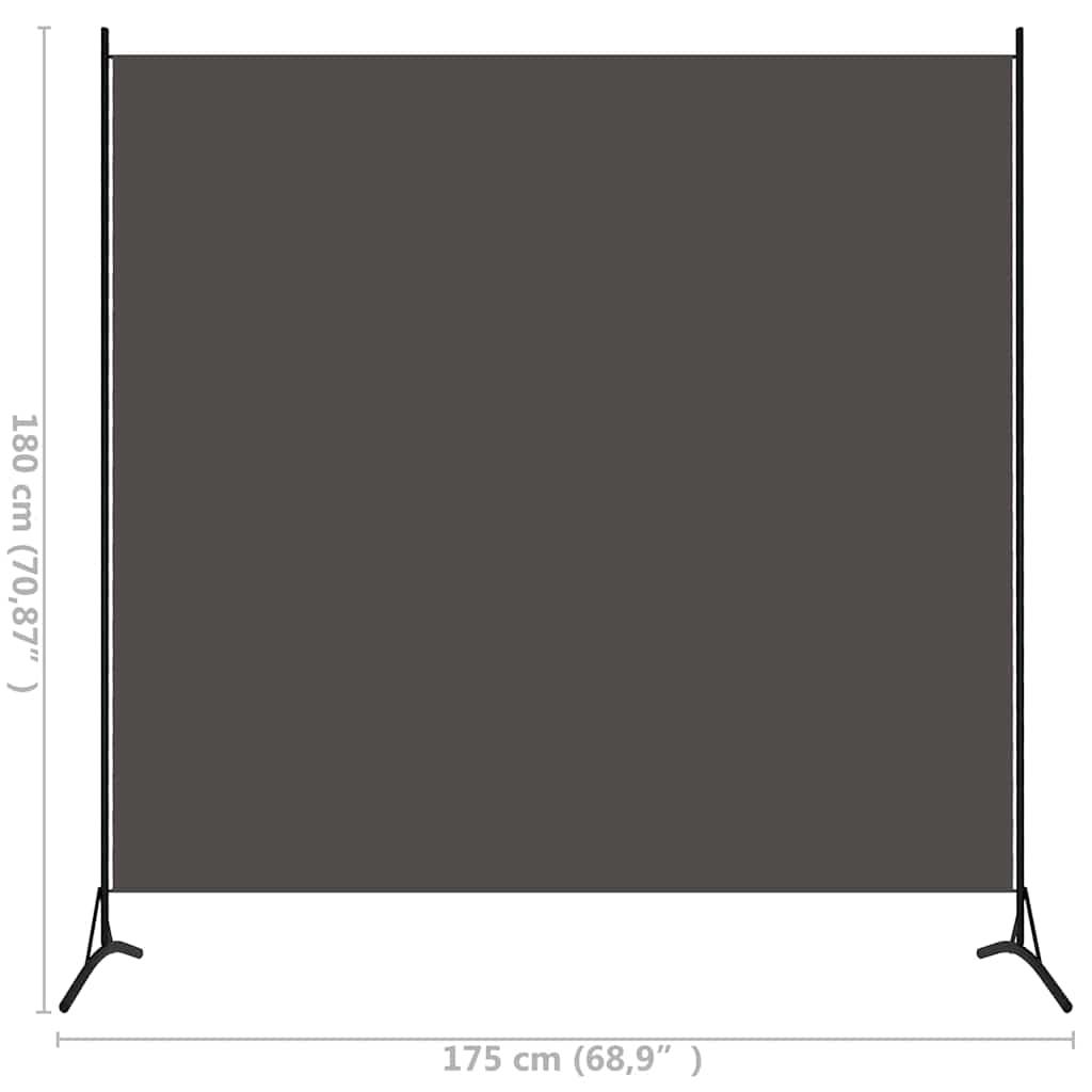 Biombo de tela gris antracita 175x180 cm