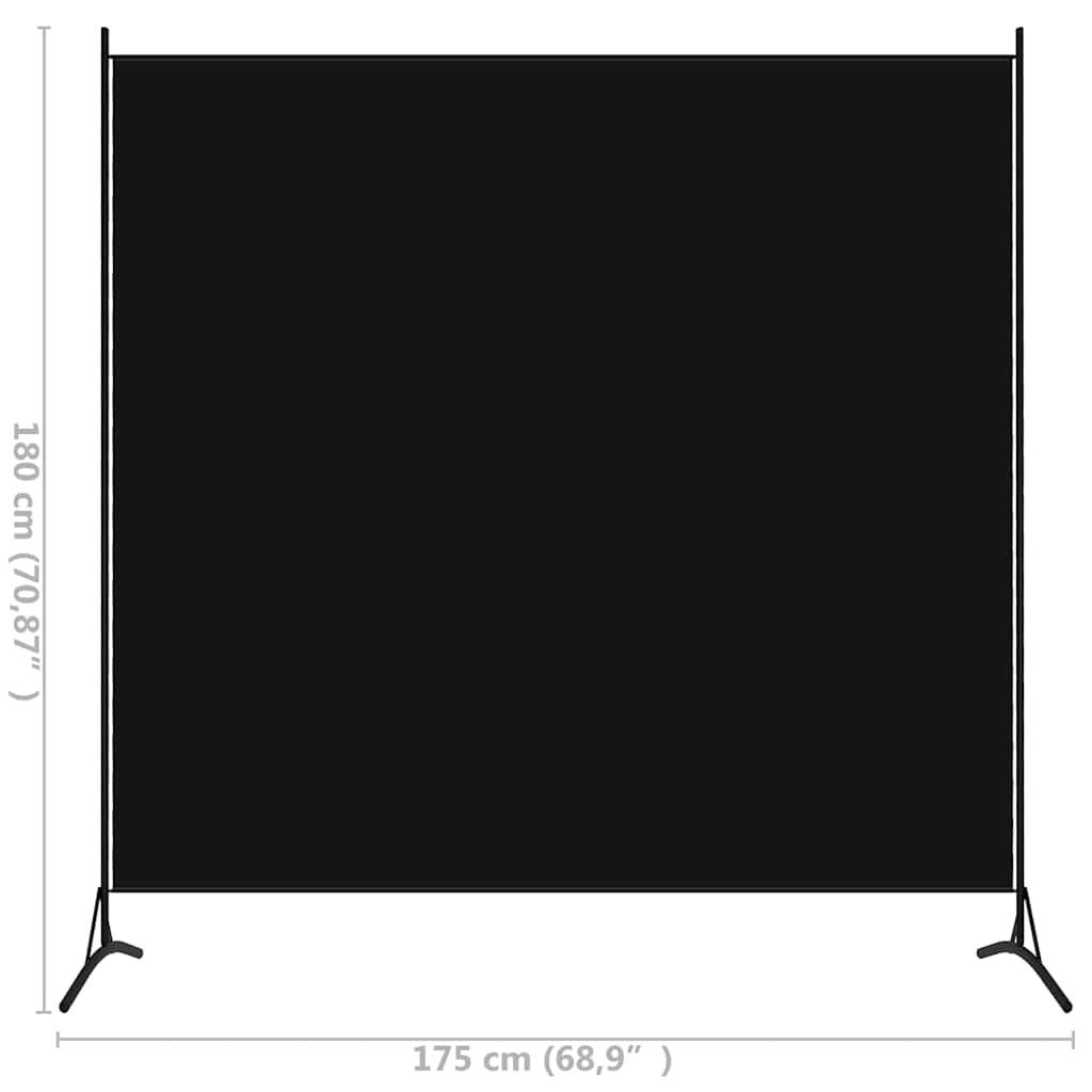 Biombo de tela negro 175x180 cm