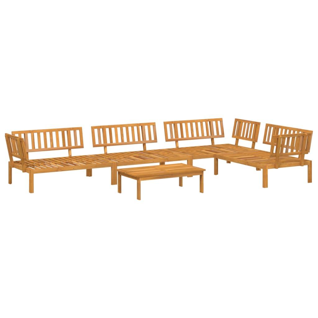 Set de sofás de palets de jardín 5 pzas madera maciza de acacia