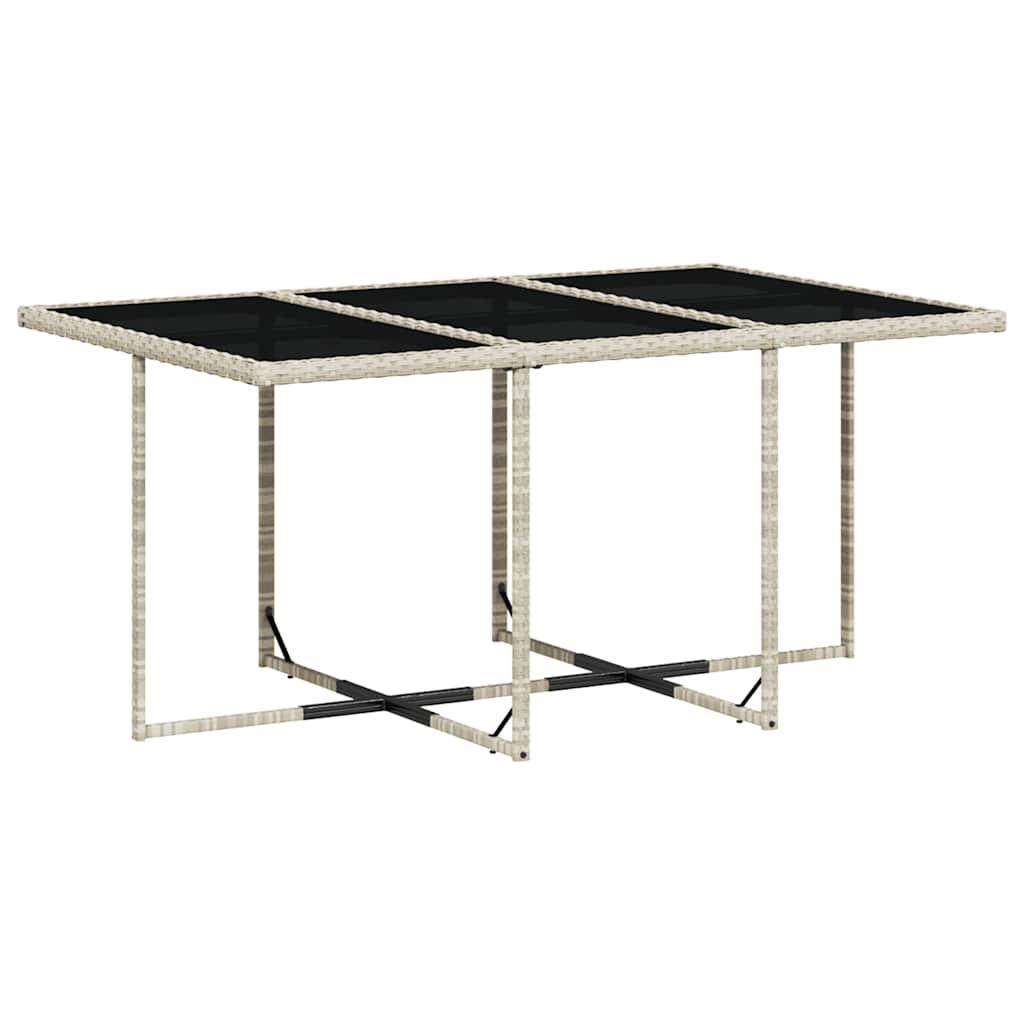 Set de comedor de jardín 7 pzas y cojines ratán sintético negro