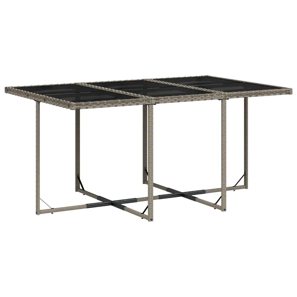 Set de comedor de jardín 7 pzas y cojines ratán sintético negro
