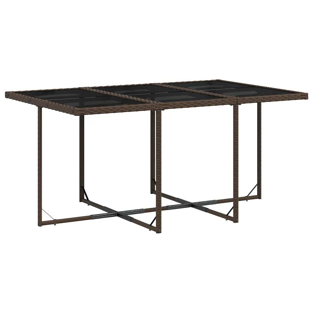 Set de comedor de jardín 7 pzas y cojines ratán sintético negro