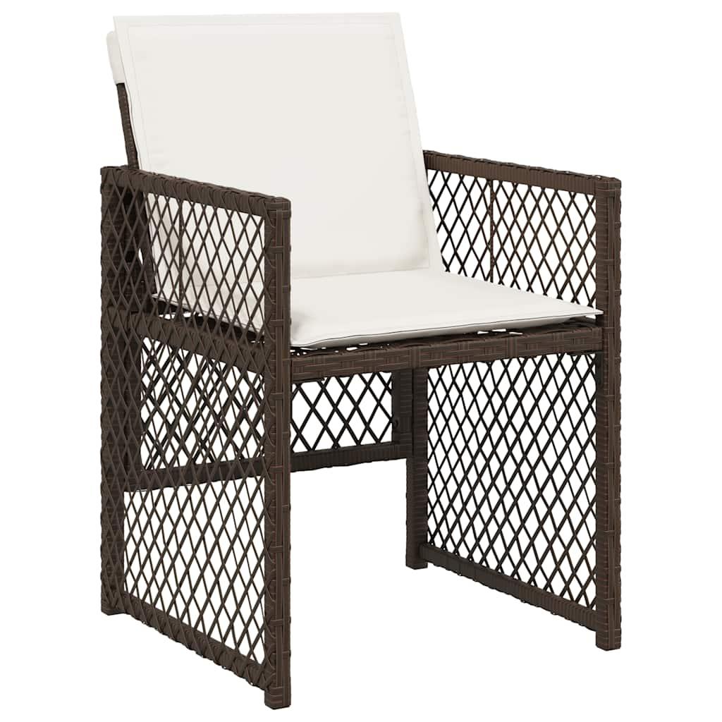 Set de comedor de jardín 7 pzas y cojines ratán sintético negro