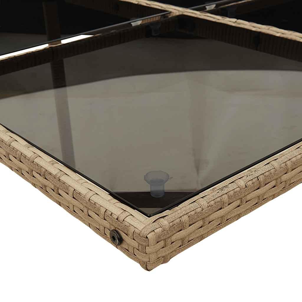 Set de comedor de jardín 7 pzas y cojines ratán sintético negro