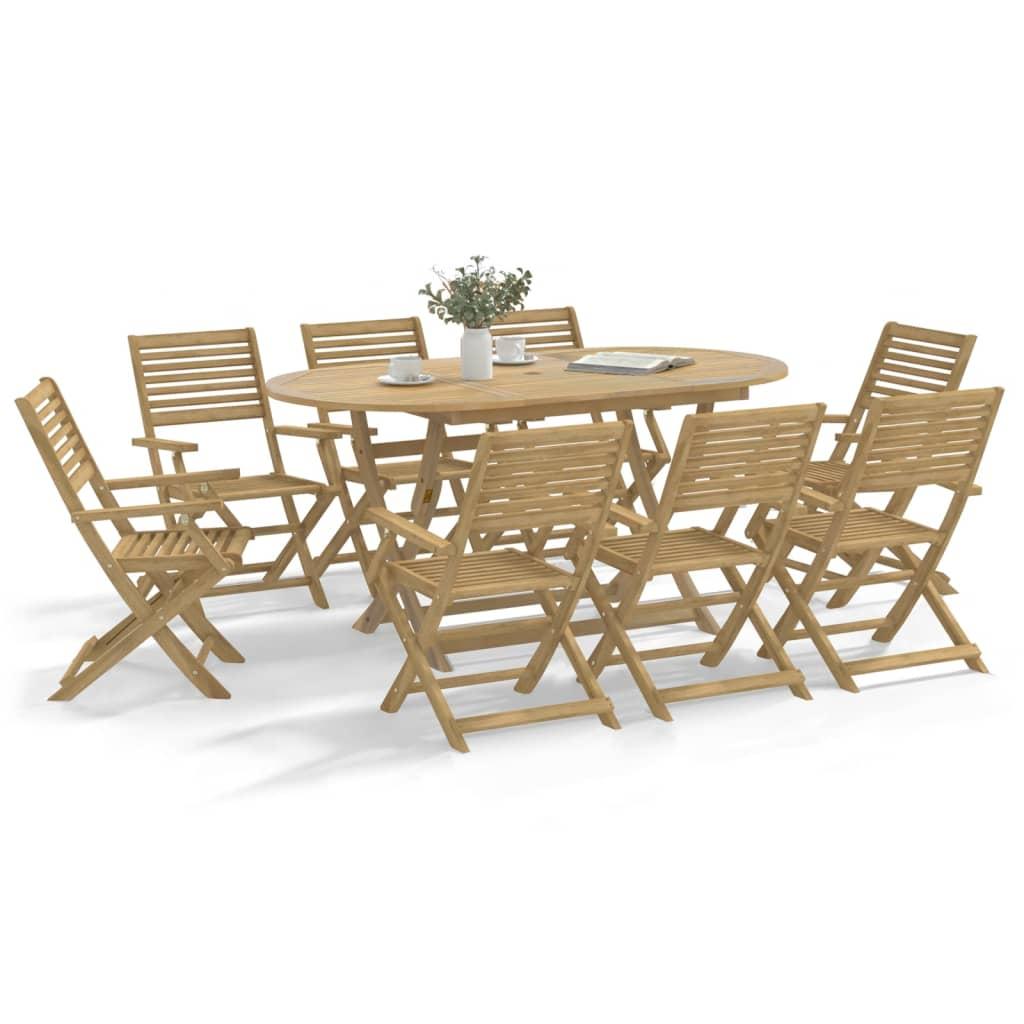 Sillas plegables, 6 unidades, 54,5 x 61,5 x 86,5 cm, madera maciza de acacia