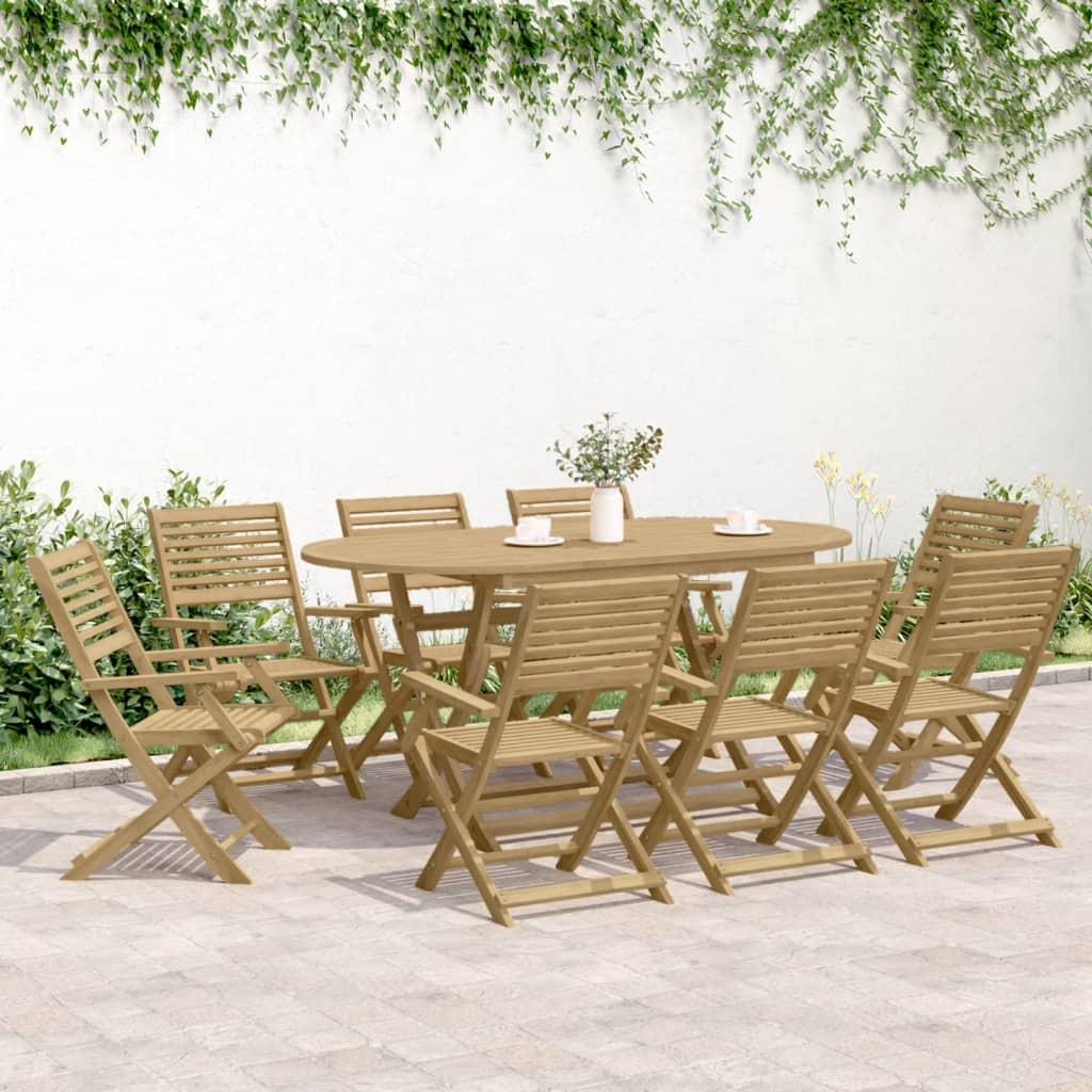 Sillas plegables, 6 unidades, 54,5 x 61,5 x 86,5 cm, madera maciza de acacia