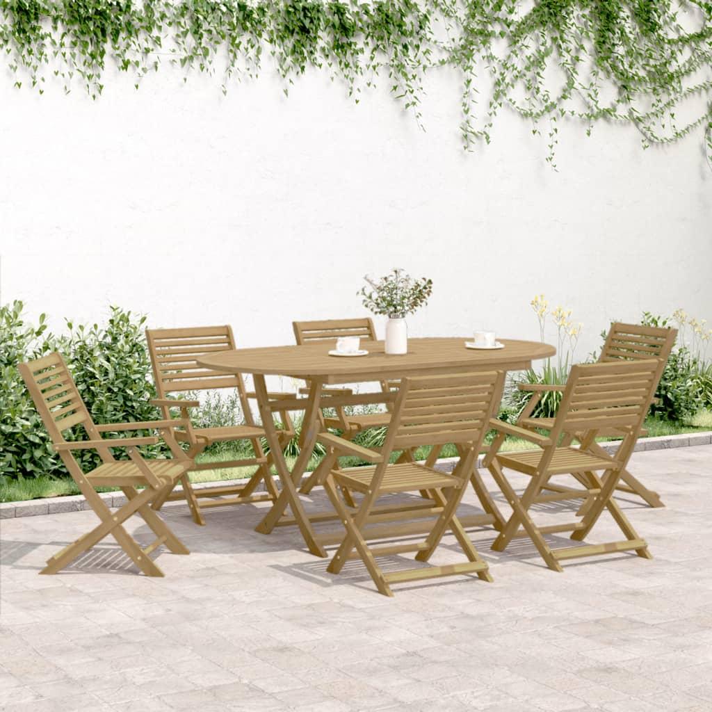 Sillas plegables, 8 unidades, 54,5 x 61,5 x 86,5 cm, madera maciza de acacia