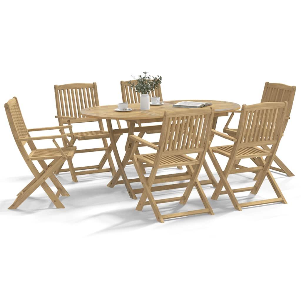 Sillas plegables, 6 unidades, 54,5 x 61,5 x 86,5 cm, madera maciza de acacia
