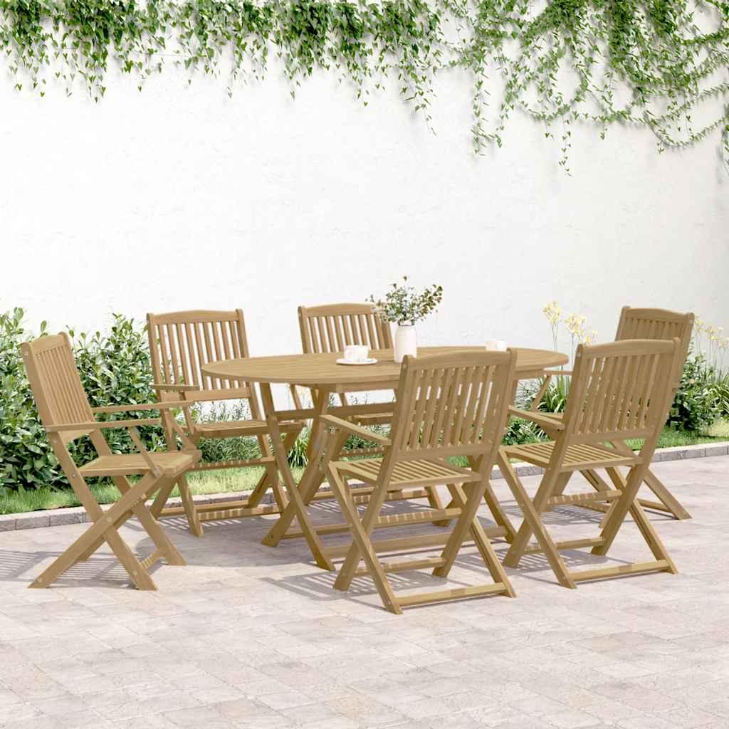 Sillas plegables, 6 unidades, 54,5 x 61,5 x 86,5 cm, madera maciza de acacia