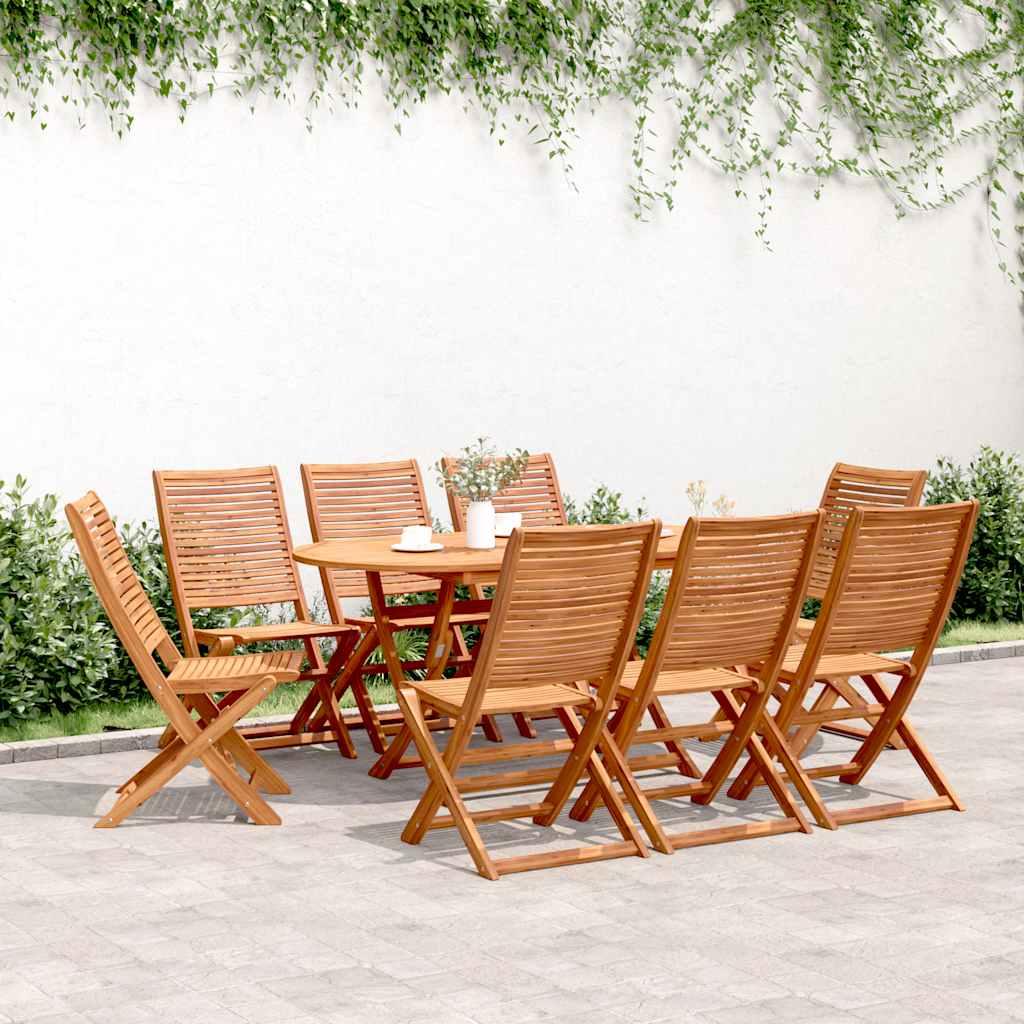 Sillas plegables, 8 unidades, 54,5 x 61,5 x 86,5 cm, madera maciza de acacia