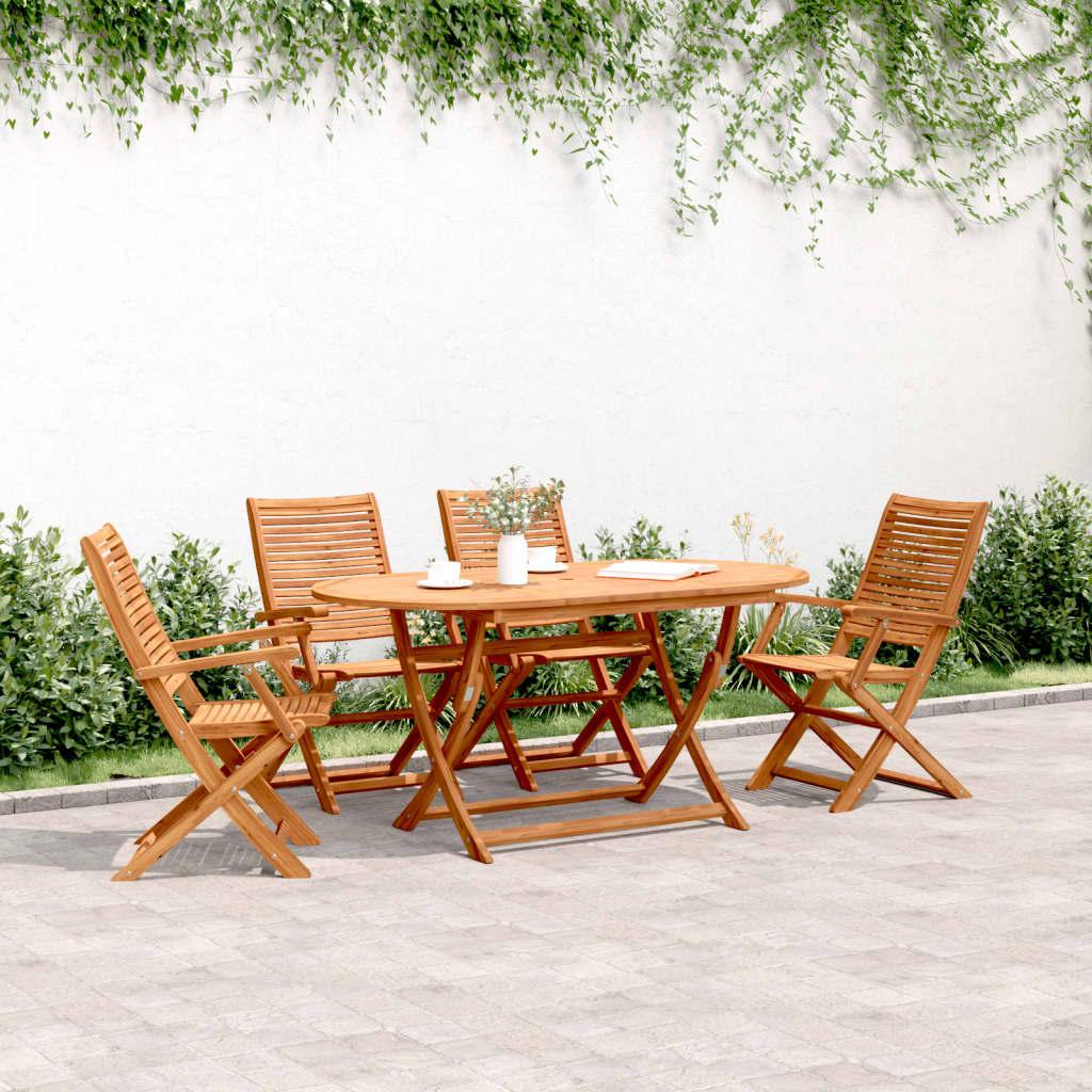 Sillas plegables, 4 unidades, 54,5 x 61,5 x 86,5 cm, madera maciza de acacia