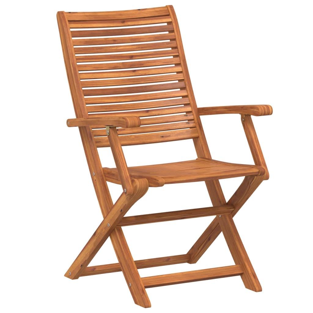 Sillas plegables, 4 unidades, 54,5 x 61,5 x 86,5 cm, madera maciza de acacia