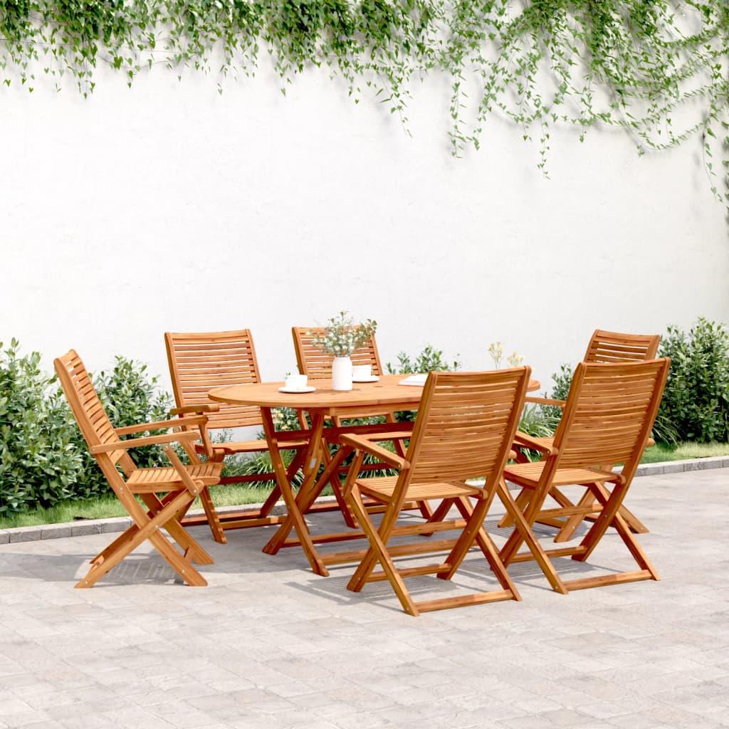 Sillas plegables, 6 unidades, 54,5 x 61,5 x 86,5 cm, madera maciza de acacia