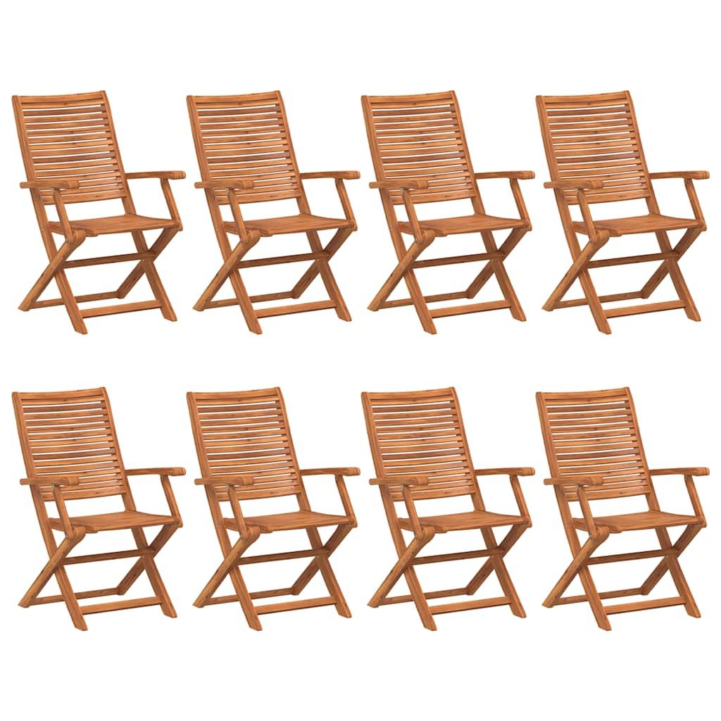 Sillas plegables, 8 unidades, 54,5 x 61,5 x 86,5 cm, madera maciza de acacia