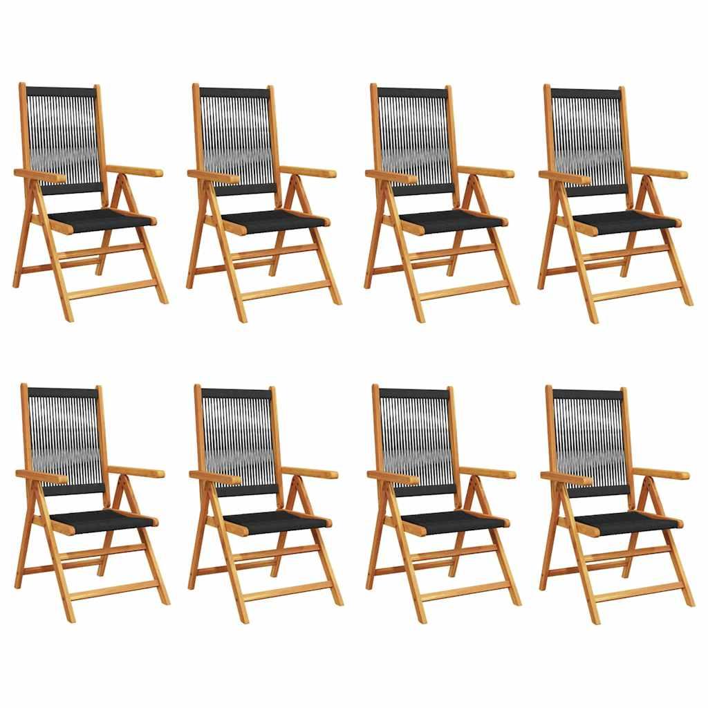 Sillas reclinables plegables 8 uds madera maciza acacia